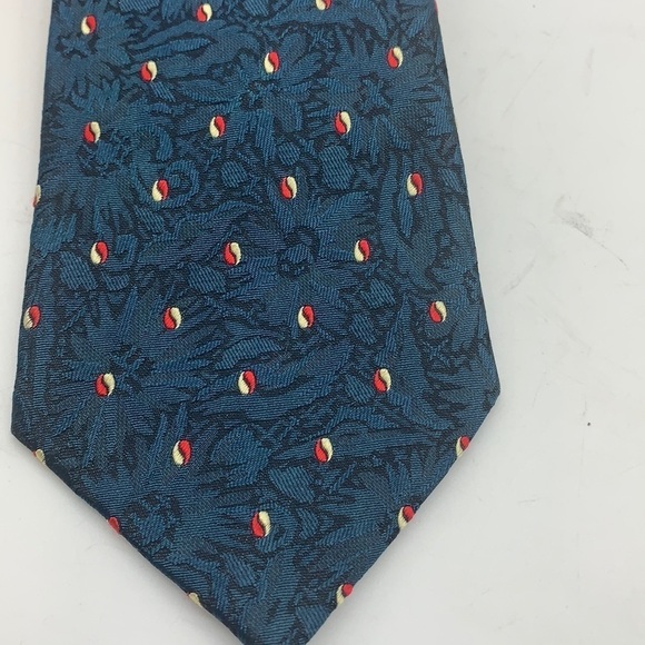 Gianni Versace 1980s Vintage Blue Red Tie